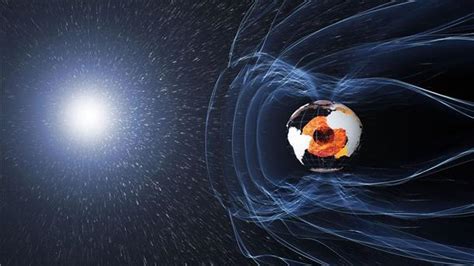 Berlebenswichtiges Magnetfeld Der Erde In Bewegung