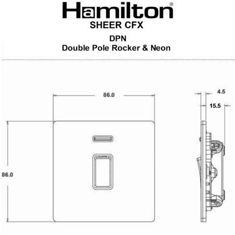 Hamilton Sheer Cfx Gloss White Gang Ax Double Pole Switch And Neon