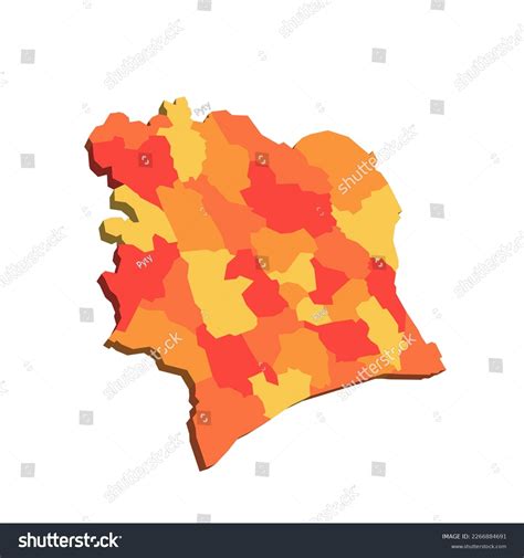 Ivory Coast Political Map Of Administrative Royalty Free Stock Vector