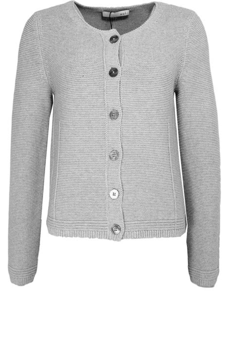 Oui Light Grey Knit Cardigan Cardigans From Shirt Sleeves Uk