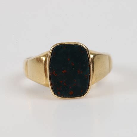 Klackring K Guld Med Onyx Smycken Delstenar Ringar Auctionet