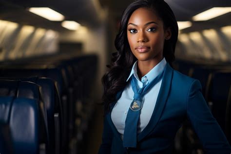 Premium Ai Image African American Woman As Flight Attendant