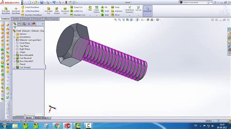 Solidworks Tutorial How To Make A Bolt In Solidworks Youtube