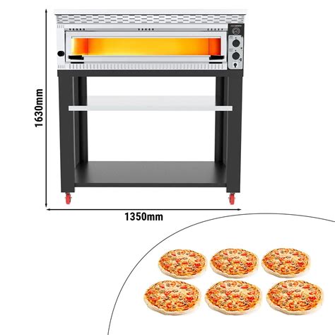 Four à pizza électrique 6x 34cm Manuel Hotte support inclus