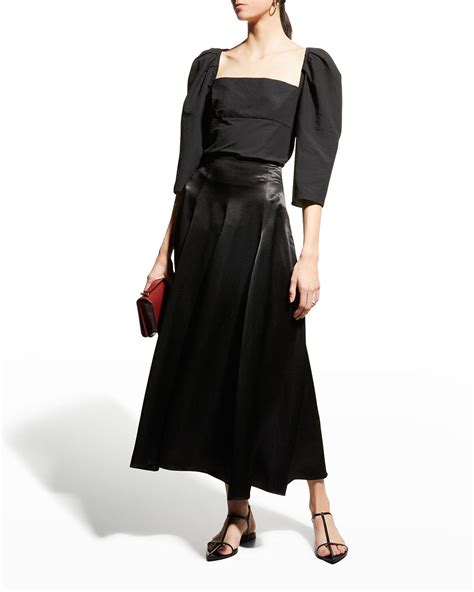 Buy Vince Paneled Satin Slip Skirt Black At 26 Off Editorialist