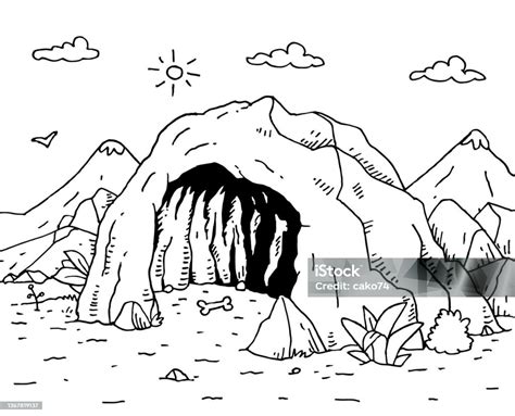 Hand Drawn Cave Stock Illustration Download Image Now Cave Cartoon