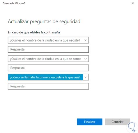 A Adir Preguntas De Seguridad En Cuenta Usuario Local Windows Solvetic