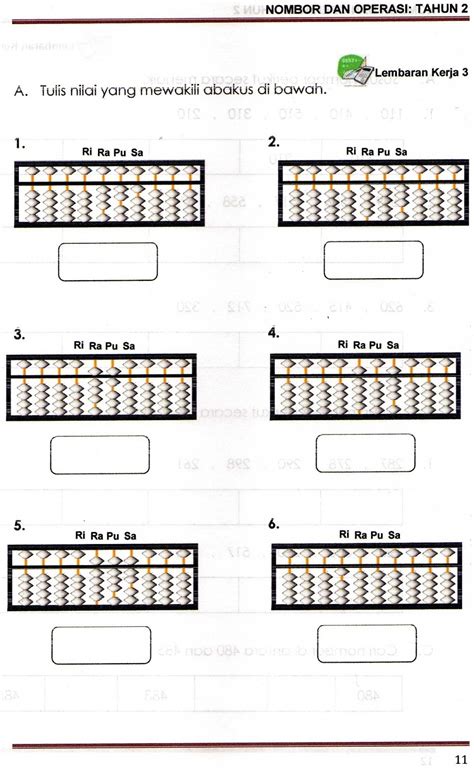 Lembaran Kerja Latihan Abakus Tahun 1 Tahun 1 Abakus Sumber