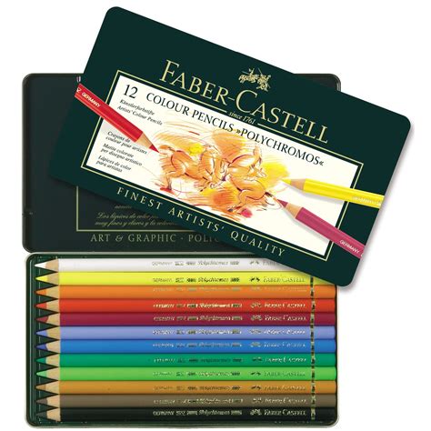 Polychromos® Artists Color Pencils Tin Of 12 110012 Faber