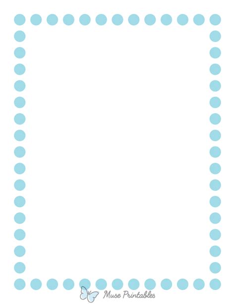 Printable Light Blue Thick Dotted Line Page Border