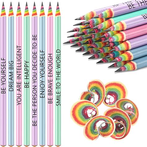 Ctosree 48 Pcs Rainbow Pencils For Kids Number 2 Pencils