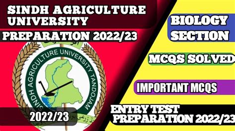 Sindh Agriculture University Entry Test Preparation Important