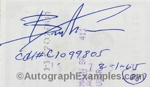 Brandon Lee Autographs and Autograph Examples