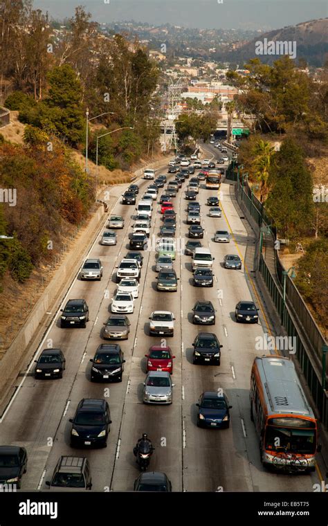 Aerial view of 110 Freeway, Los Angeles, California, USA Stock Photo ...