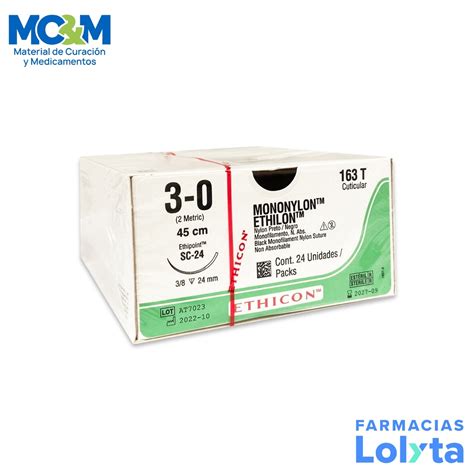 Sutura Mononylon Ethilon 30 24 Mm 45 Cm Sc 24 Reverso Cortante Nylon C