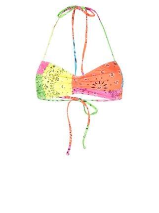 MC2 Saint Barth Ruched Bandana Print Bikini Top Farfetch