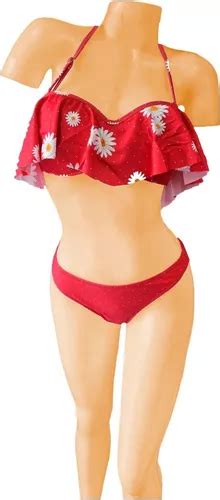 Bikini Taza Soft Estampada Con Volados Y Less Cindisami 1789 MercadoLibre