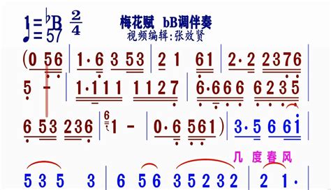 【张效贤爱音乐】伴奏bb调《梅花赋》动态简谱粉丝数23241作品数11136 音乐视频 免费在线观看 爱奇艺