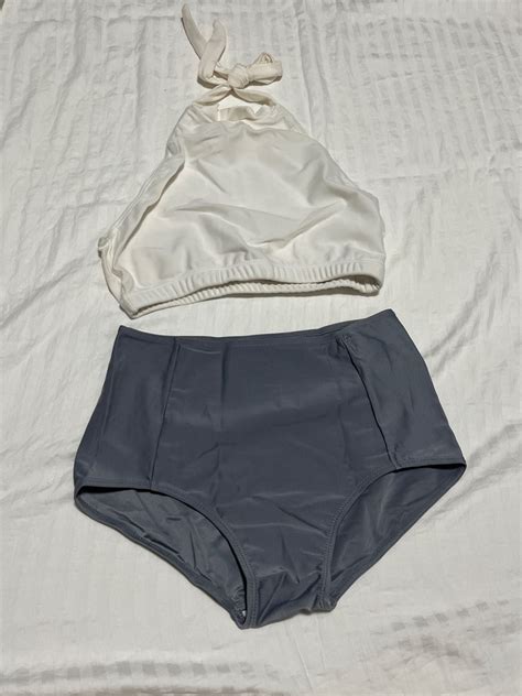 VIDA High Waisted Two Piece Bikini Halter Top Style Women S Fashion Swimwear Bikinis