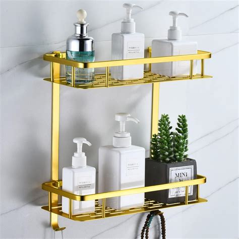 Kegii Gold Shower Caddy Shower Shelf No Drilling Shower Organiser