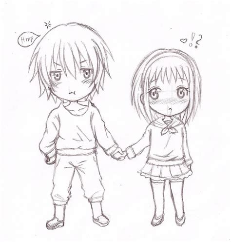 Chibi Couple Holding Hands