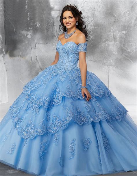 Venta Vestido De Quincea Era Azul Cielo En Stock