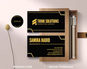 Printable Business Card Template Editable Business Card Template Modern