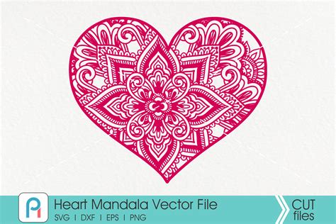 Heart Mandala Svg, Heart Svg, Zentangle Heart Svg, Heart By Pinoyart ...