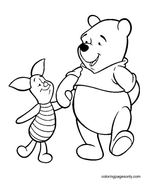 Piglet and Pooh Coloring Page - Free Printable Coloring Pages