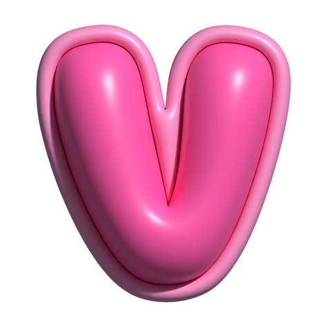 Letter V Pink Alphabet Glossy 39247557 Png