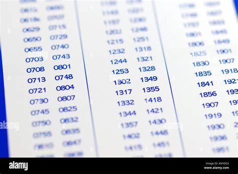 Close up of Chiltern Railways train timetable Stock Photo - Alamy