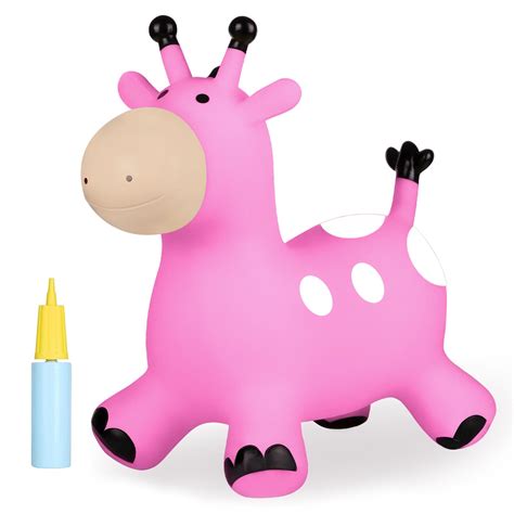 Inpany Giraffe Pink Bouncy Horse Hopper Toddler Hopping