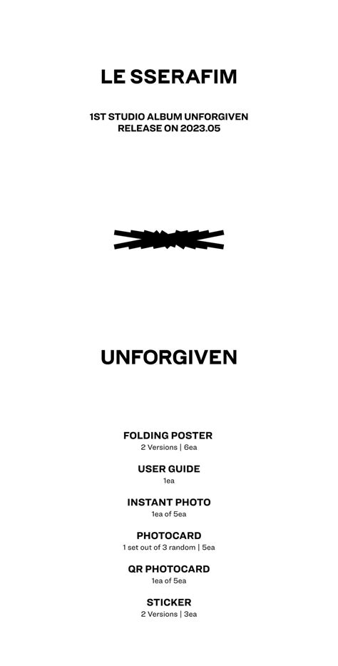 Le Sserafim 1st Studio Album Unforgiven Album Packaging