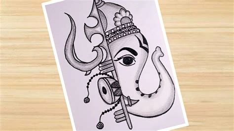 How To Draw Ganpati And Trishul Step By Step Easy Drawing Drawing