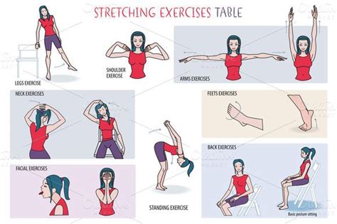 Stretching Exercises Table Creative Strength And For Women