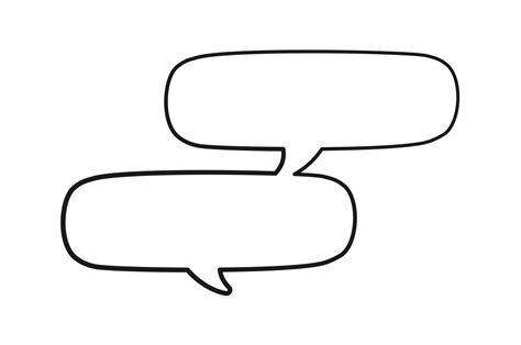 Empty speech bubble multiple conversation template. Comic speech bubble doodle outline. Vector ...