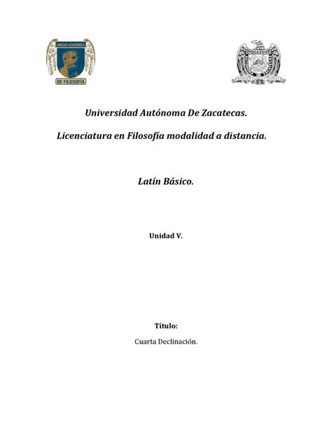 Cuarta Declinación Latina Ejercicios de Idioma Latín Docsity