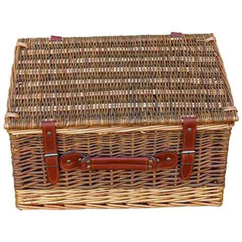 Double Steamed Green Willow Empty Picnic Basket