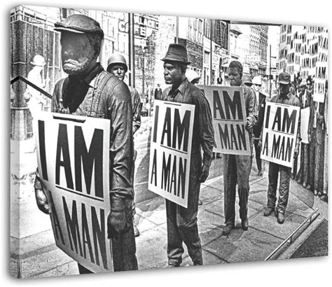 Canvas Print Black And White Poster I Am A Man Poster Wall