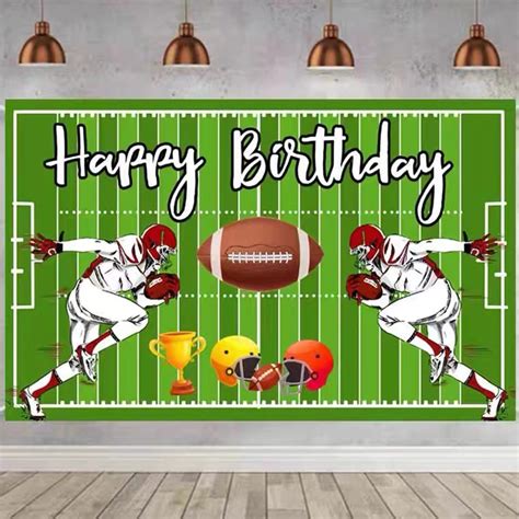 Rugby Party Decorations Rugby Supplies Glitter Birthday Backdrop Sign