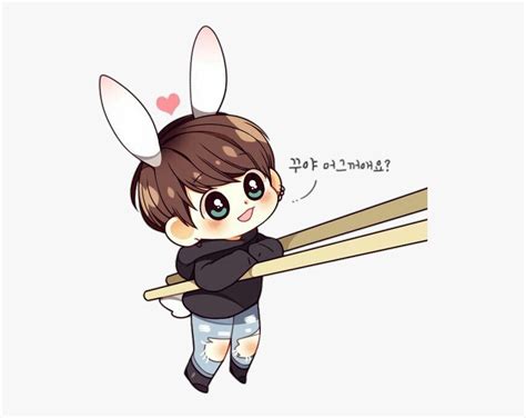 Bts Jungkook Fanart Chibi Bunny Sticker By Fran Images And Photos