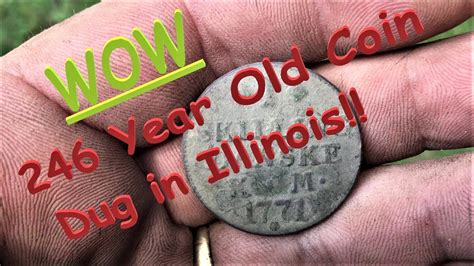 Year Old Coin Dug While Metal Detecting In Illinois Youtube