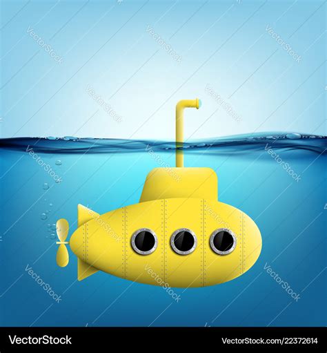 Submarine with periscope underwater Royalty Free Vector