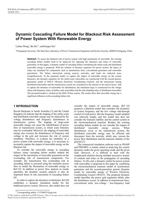 Pdf Dynamic Cascading Failure Model For Blackout Risk Assessment Of