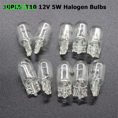 Warm White 12v 5w Car Accessory T10 W5w 194 168 Halogen Bulbs Shopee