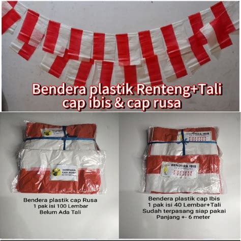 Jual Bendera Renteng Bendera Plastik Merah Putih Isi Lembar