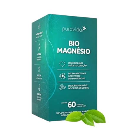 Suplemento Em C Psulas Pura Vida Premium Bio Magnesio Sabor Neutro Em