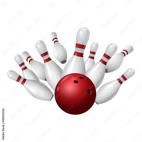 Bowling strike icon. Realistic illustration of bowling strike vector ...