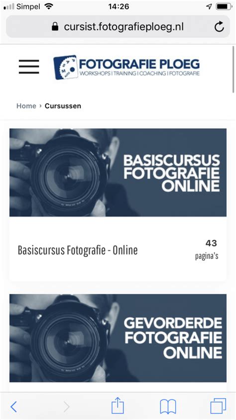 Online Fotografie Cursus Cursisten Website Smartphone Fotografie