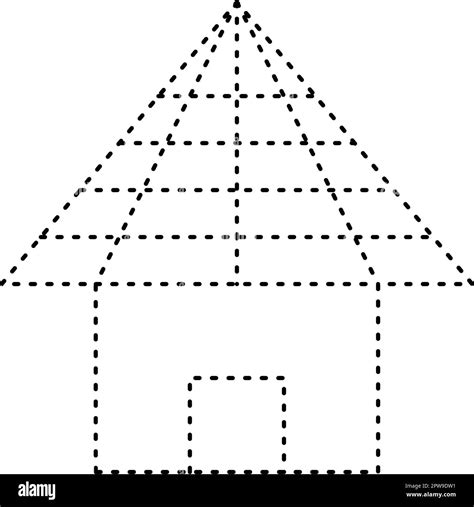 Tracing House Dotted Lines Shape For Preschool And Kindergarten School